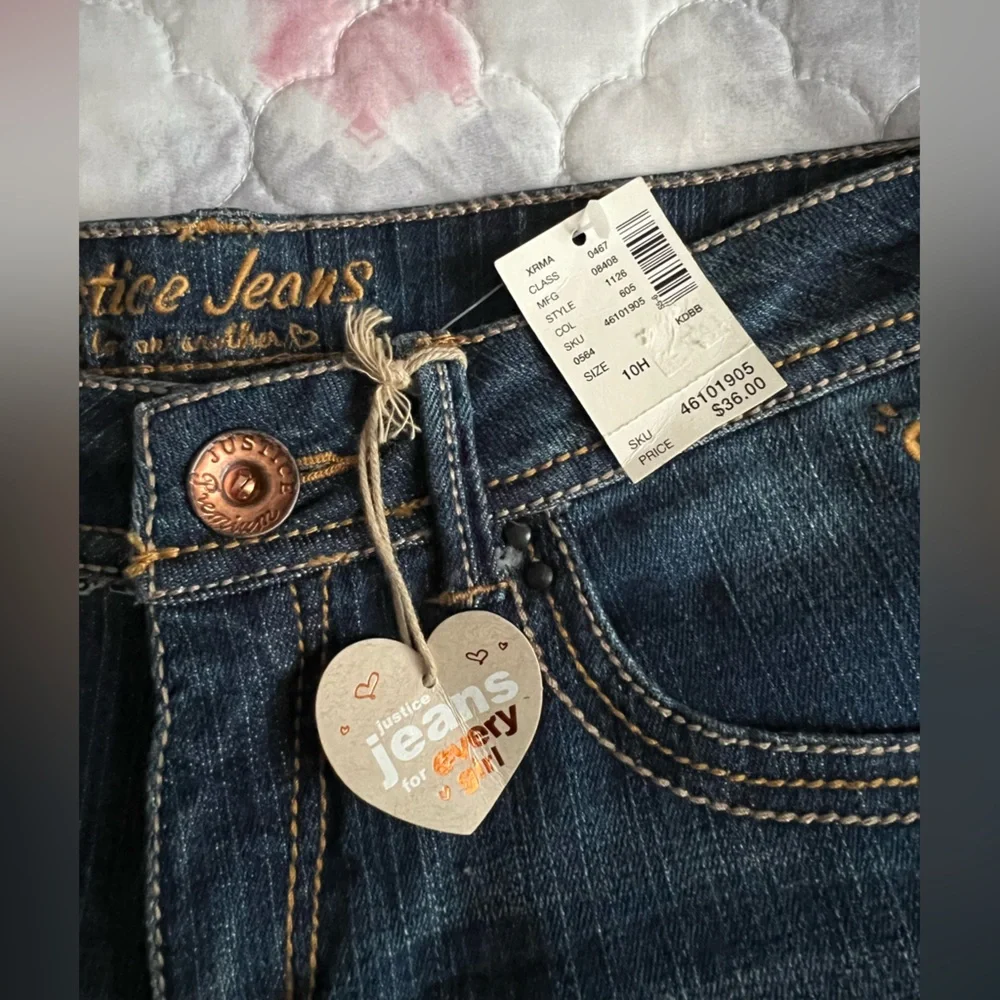 NWT Justice Girls/Youth Dark Blue Flare Boot Cut Jeans Size 10 1/2